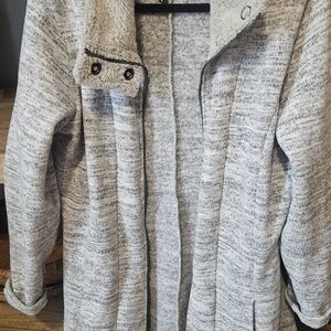 Kuhl Women's Large Heathered Gray Teddy Jacket High Collar